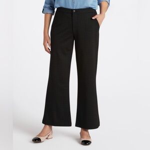 Chic Plaid High-Rise Wide-Leg Cropped Pants